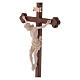 Croce Leonardo astile con base legno naturale croce barocca brunita s2