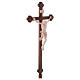 Croce Leonardo astile con base legno naturale croce barocca brunita s4