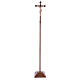 Croce Leonardo astile con base legno naturale croce barocca brunita s2