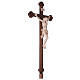 Croce Leonardo astile con base legno naturale croce barocca brunita s4