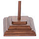 Croce Leonardo astile con base legno naturale croce barocca brunita s5