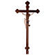 Croce Leonardo astile con base legno naturale croce barocca brunita s7