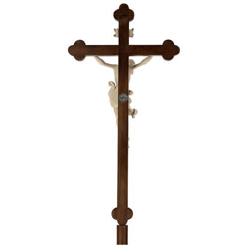 Vortragekreuz, Modell Leonardo, Corpus Christi aus gewachstem Holz, Detail Goldband, Barockkreuz gebeizt 7