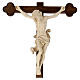 Vortragekreuz, Modell Leonardo, Corpus Christi aus gewachstem Holz, Detail Goldband, Barockkreuz gebeizt s2