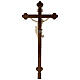 Vortragekreuz, Modell Leonardo, Corpus Christi aus gewachstem Holz, Detail Goldband, Barockkreuz gebeizt s7
