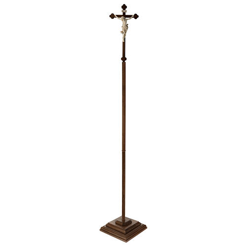 Croce processionale croce barocca brunita Leonardo cera filo oro 3