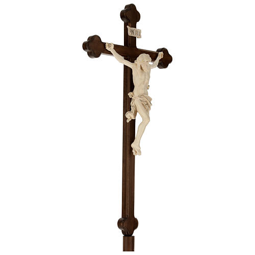 Processional cross in burnished wood, Leonardo crucifix, waxed 6