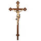 Vortragekreuz, Modell Leonardo, Corpus Christi farbig gefasst, Barockkreuz gebeizt s1