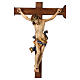 Vortragekreuz, Modell Leonardo, Corpus Christi farbig gefasst, Barockkreuz gebeizt s5