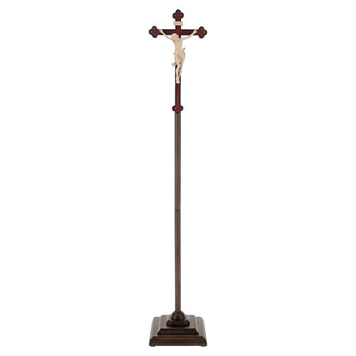 Vortragekreuz, Modell Leonardo, Corpus Christi aus Naturholz, Barockkreuz mit Antik-Finish 7