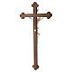 Processional cross in antique baroque style Leonardo model in natural wood s8