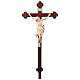 Vortragekreuz, Modell Leonardo, Corpus Christi aus gewachstem Holz, Detail Goldband, Barockkreuz mit Antik-Finish s1