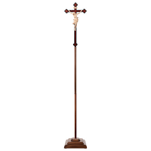 Processional cross in antique baroque style Leonardo model made of colourless wax with a gold painted thread 3