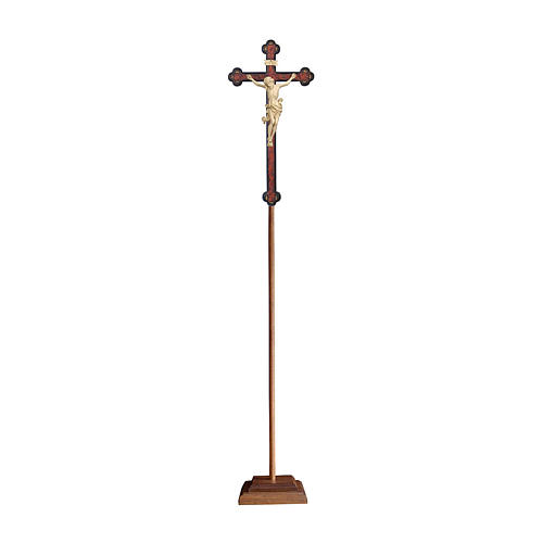 Cruz de procesión cruz barroca antigua Leonardo cera hilo oro 1