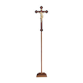 Processional cross in antique baroque style Leonardo model made of colourless wax with a gold painted thread