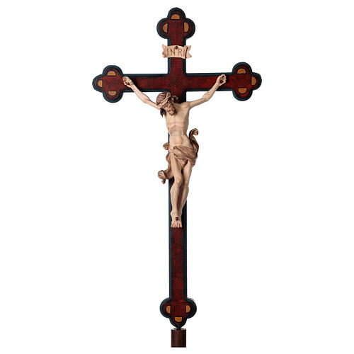 Vortragekreuz, Modell Leonardo, Corpus Christi 3 x gebeizt, Barockkreuz mit Antik-Finish 1