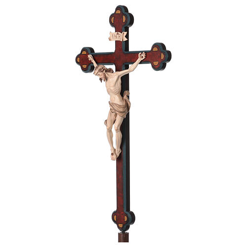 Croix procession Léonard croix baroque vieillie brunie 3 tons 3