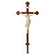 Leonardo processional cross with base in natural wood in baroque style finished in gold s1