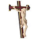 Leonardo processional cross with base in natural wood in baroque style finished in gold s9