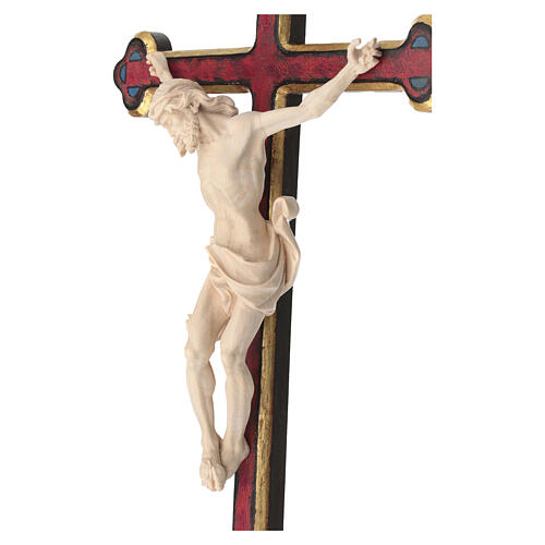 Cruz Leonardo de procesión con base madera natural cruz barroca oro 6