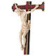 Croce Leonardo astile con base legno naturale croce barocca oro  s6