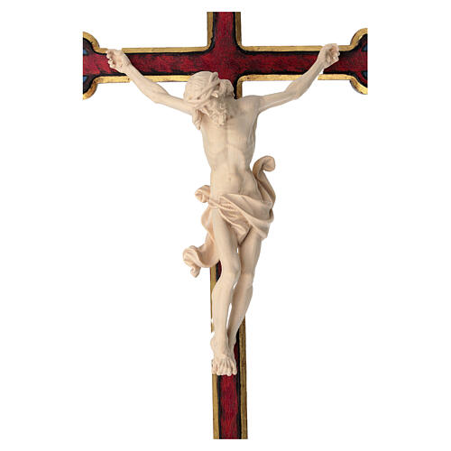 Leonardo processional cross with base in natural wood in baroque style finished in gold 4