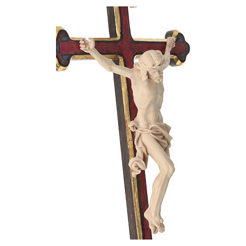 Leonardo processional cross with base in natural wood in baroque style finished in gold 9