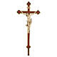 Leonardo processional cross with base in baroque style finished in gold and burnished in 3 colours s1