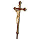 Leonardo processional cross with base in baroque style finished in gold and burnished in 3 colours s3