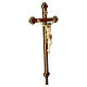 Leonardo processional cross with base in baroque style finished in gold and burnished in 3 colours s4