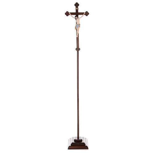 Croix pour procession avec base Léonard croix dorée baroque or massif vieilli 3