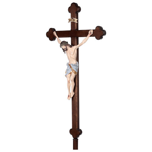 Croix pour procession avec base Léonard croix dorée baroque or massif vieilli 4