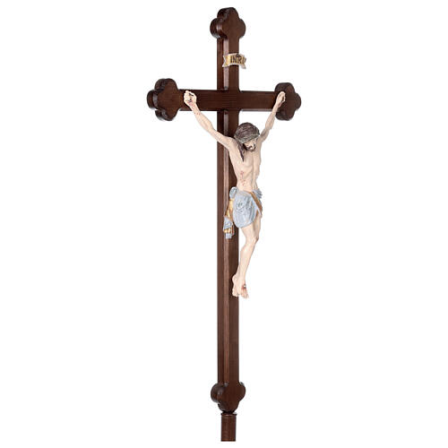 Croix pour procession avec base Léonard croix dorée baroque or massif vieilli 5