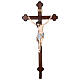Croix pour procession avec base Léonard croix dorée baroque or massif vieilli s1