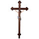 Croix pour procession avec base Léonard croix dorée baroque or massif vieilli s6