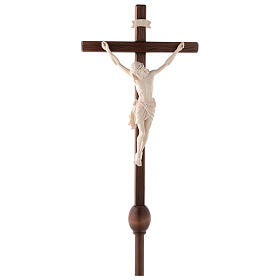 Croix Christ Sienne procession avec base bois naturel