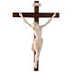 Croix Christ Sienne procession avec base bois naturel s2