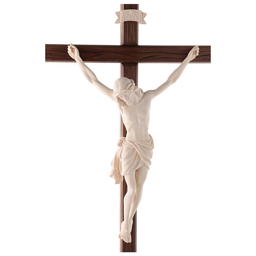 Cross with Jesus Christ siena model, base in natural wood 2