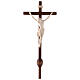Cross with Jesus Christ siena model, base in natural wood s1