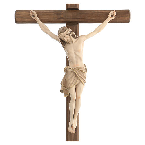 Processional cross with base in burnished wood, Siena-type Crucifix 2