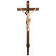 Processional cross with base in burnished wood, Siena-type Crucifix s1