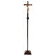 Processional cross with base in burnished wood, Siena-type Crucifix s3