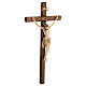 Processional cross with base in burnished wood, Siena-type Crucifix s5