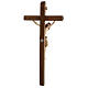 Croix procession avec base Christ Sienne bruni 3 tons s9