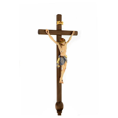 Vortragekreuz mit Basis, Modell Siena, Corpus Christi farbig gefasst 4