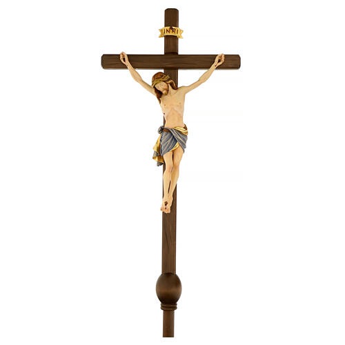 Cruz de procesión con base Cristo Siena coloreada 1
