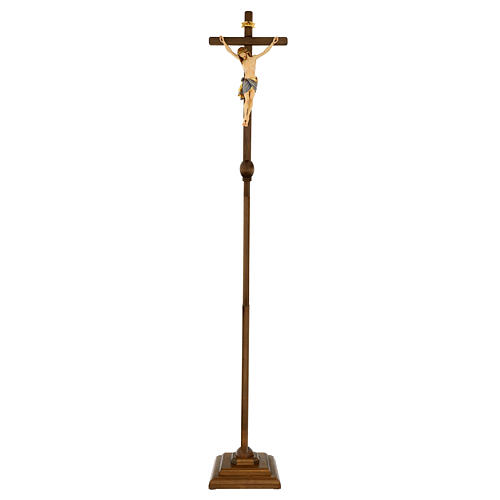 Cruz de procesión con base Cristo Siena coloreada 2