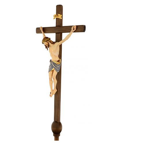 Cruz de procesión con base Cristo Siena coloreada 3