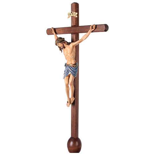 Croce astile con base Cristo Siena colorata 2
