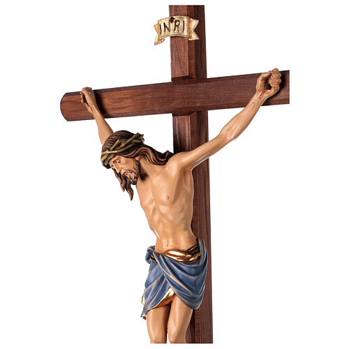 Croce astile con base Cristo Siena colorata 3